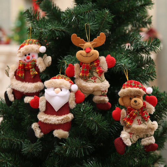 Set of four Christmas hanging widgets with festive designs, perfect for holiday decorations and seasonal decor.