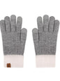 Warm knitted touchscreen gloves by Trendsi shown in black, featuring ribbed cuffs and seamless design for cozy winter wear.