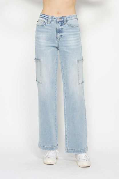 Judy Blue Full Size High Waist Straight Cargo Jeans