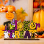 Halloween wooden decorative tabletop ornament by Trendsi, featuring spooky design and rustic wood finish for seasonal decor.