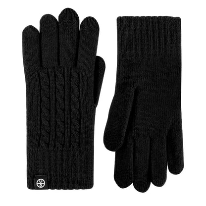 Cable knit touchscreen gloves by Trendsi featuring a cozy, textured knit design and touchscreen-compatible fingertips.
