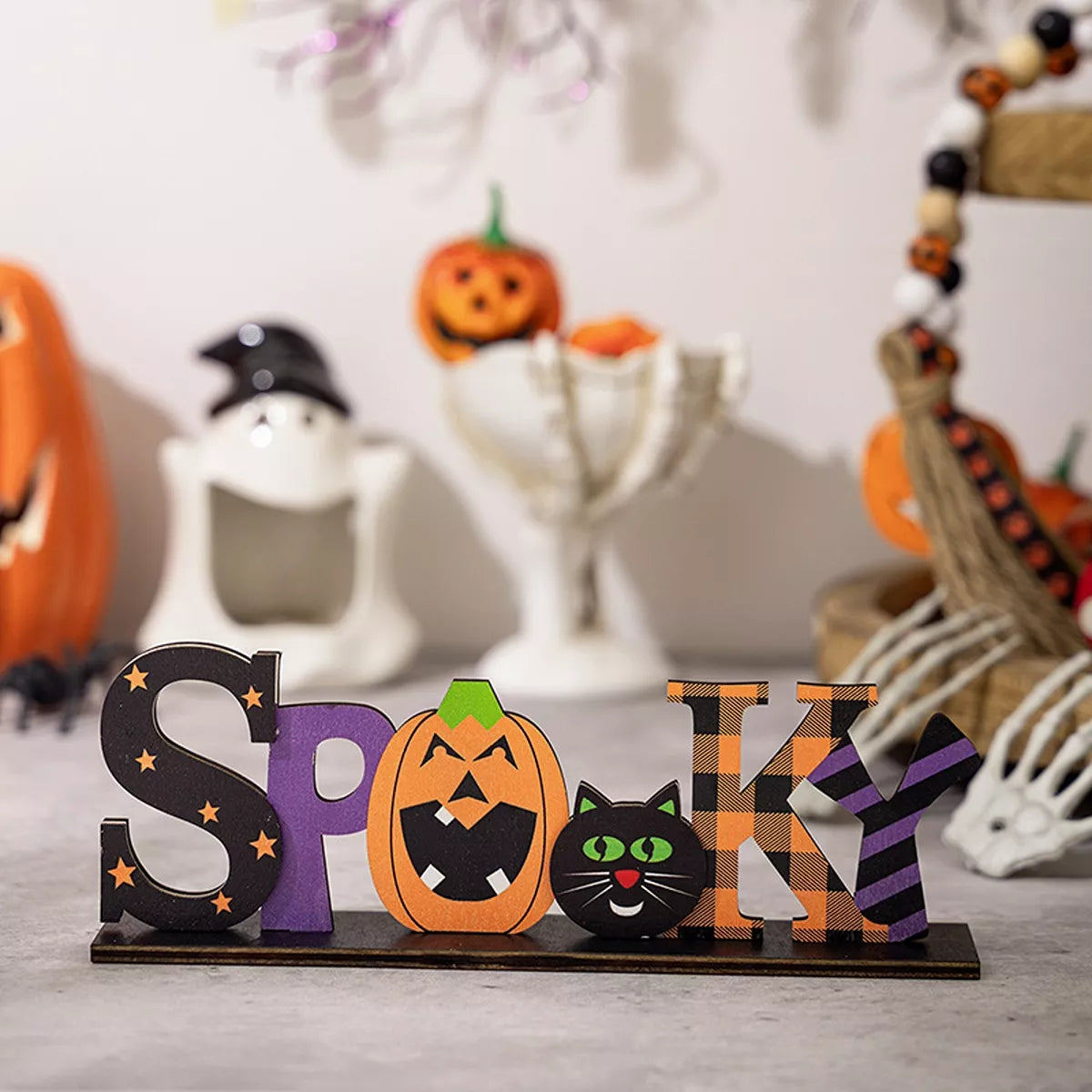 Set of spooky wooden signs for Halloween decoration by Trendsi, featuring wicked and eerie designs for festive displays.