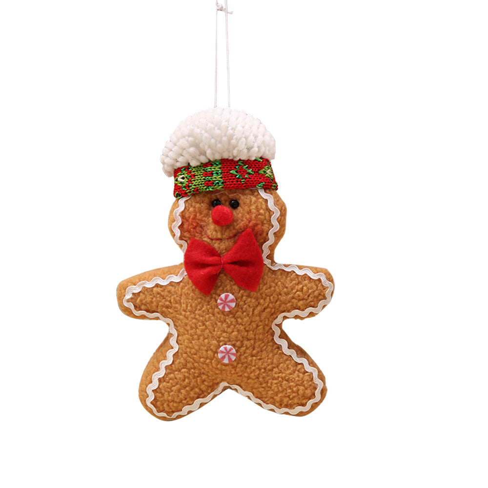 Trendsi gingerbread man ornament with smiling face and festive design, perfect for holiday decorations and Christmas tree embellishments.