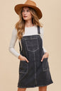 Annie Wear Wide Strap Denim Overall Dress with Pockets