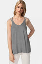Trendsi Basic Bae bamboo camisole featuring scoop neck and double spaghetti straps, made from soft bamboo fabric.