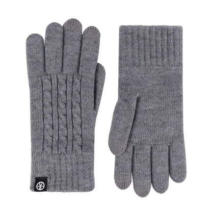 Cable knit touchscreen gloves by Trendsi, featuring a cozy cable knit pattern and fingertip touchscreen compatibility.