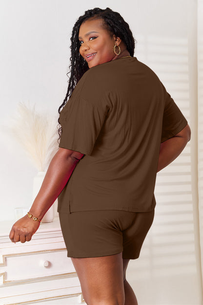 Soft rayon half sleeve top and shorts set from Trendsi, featuring a relaxed fit and casual style, displayed on a neutral background.