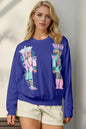 Trendsi Double Take full size sequin Nutcracker long sleeve sweater with festive holiday design and colorful sequin details.