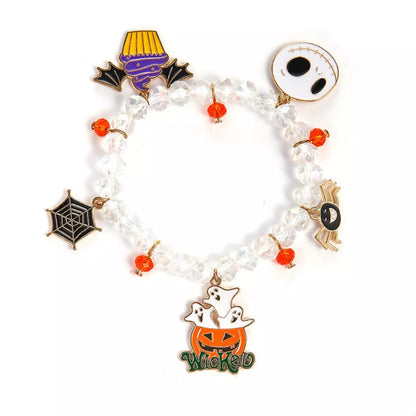 Halloween beaded charm bracelet by Trendsi featuring spooky themed beads and charms on a stylish bracelet.