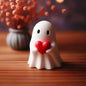 Halloween Ghost Heart decorative ornament by Trendsi featuring a spooky ghost figure with a heart, perfect for Halloween decor.