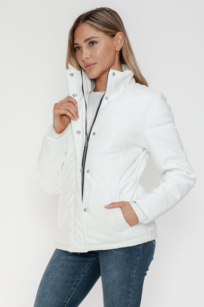 Snobbish Pocketed Zip Up Turtleneck Puffer Jacket