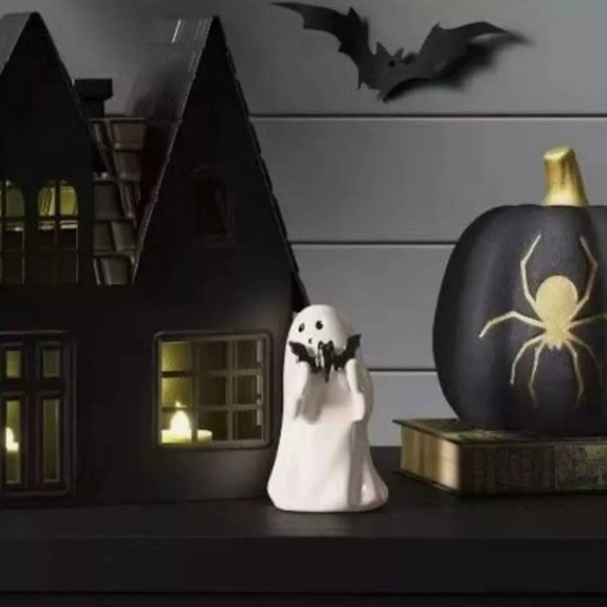 Halloween Ghost decorative ornament by Trendsi, featuring a spooky white ghost figure with black eyes for Halloween decor.