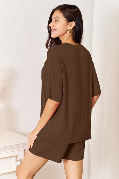 Soft rayon half sleeve top and shorts set by Trendsi, featuring a relaxed fit and casual style for comfortable everyday wear.
