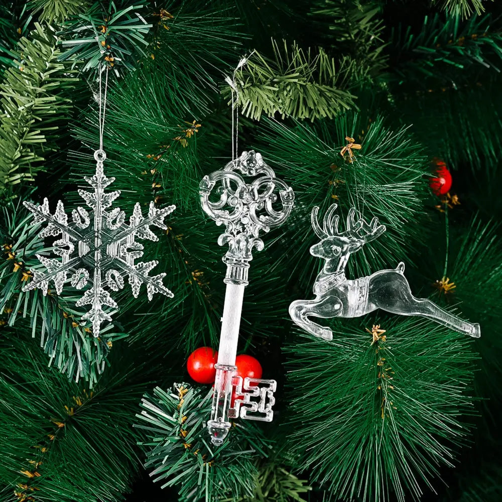 Christmas-themed ornaments featuring festive designs from Trendsi, perfect for holiday decorating and adding seasonal cheer.