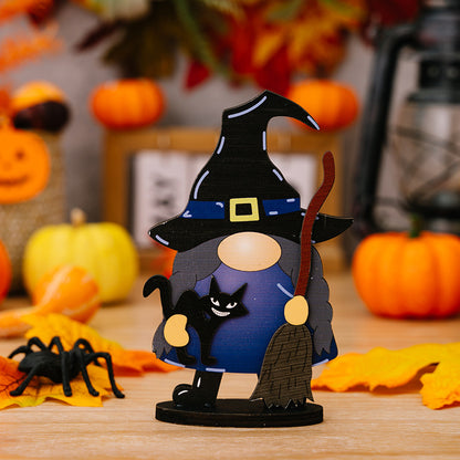 Assorted 2-piece Halloween element ornaments featuring spooky designs in black and orange, perfect for festive decorations.