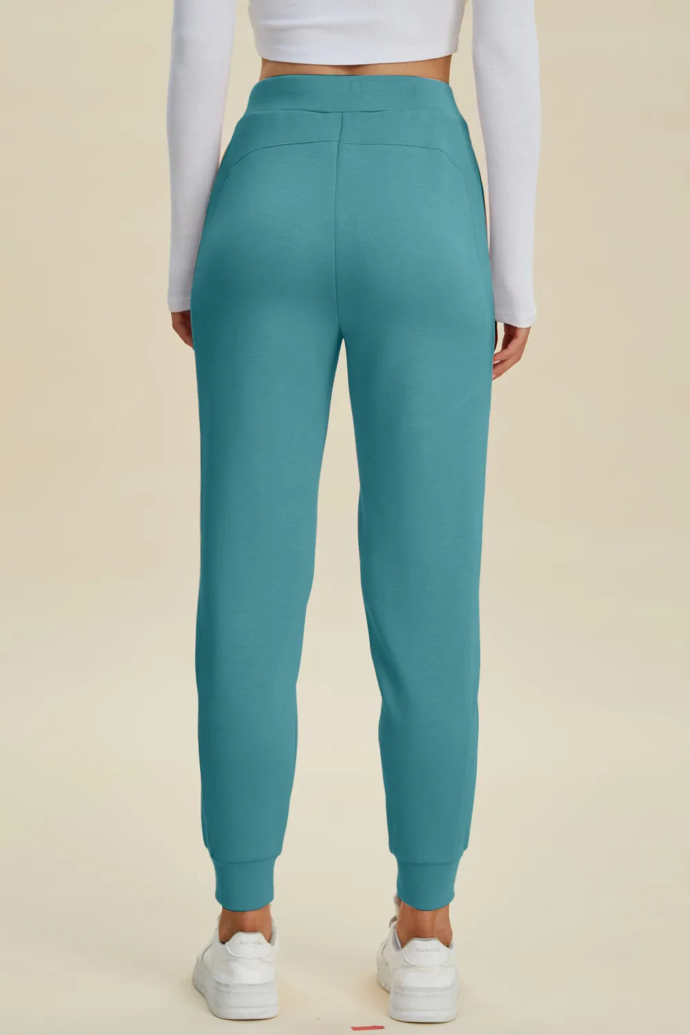 Basic Bae full size air scuba joggers by Trendsi with high waist and drawstring, shown in a relaxed fit style.