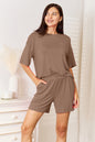 Soft rayon half sleeve top and shorts set by Trendsi, featuring a comfortable, casual style perfect for everyday wear.