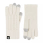 Gray cable knit touchscreen gloves from Trendsi with ribbed cuffs, designed for warmth and device use in cold weather.