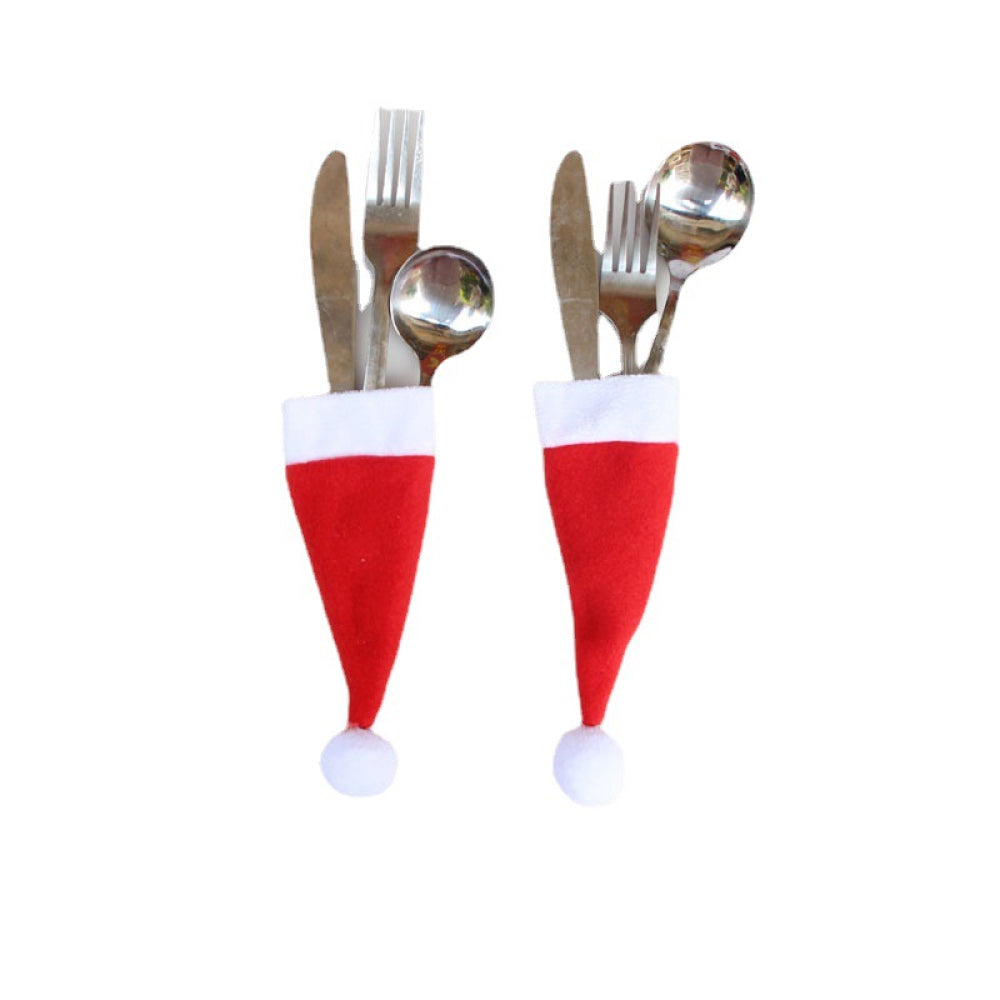 Set of 20 Christmas hat-shaped cutlery holders from Trendsi, festive table accessories for holiday parties.