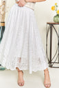 ADORA Elastic Waist Lace Midi Skirt