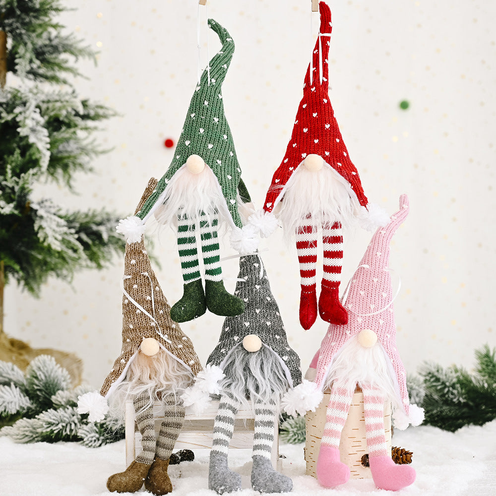 Faceless gnome with long legs and LED lights, decorative outdoor garden figure by Trendsi, featuring a whimsical, illuminated design