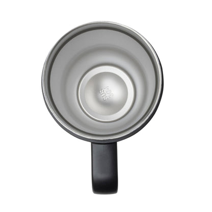 Myra USA Westmark tooled Western tumbler in white stainless steel with leather wrap and handle, designed for outdoor use.