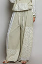 Sage multi-colored patchwork knit wide-leg pants by Trendsi, featuring a relaxed fit and diverse mixed knit pattern.
