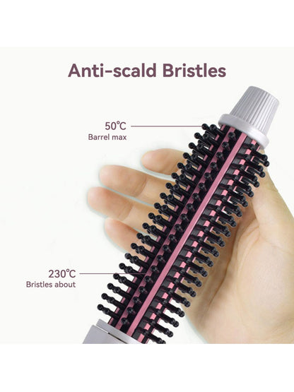 Trendsi 14mm European plug rotating hot air brush with ergonomic handle and rotating barrel for styling and drying hair.