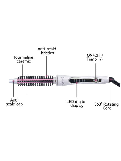 Trendsi 14mm European plug rotating hot air brush for styling and drying hair with adjustable airflow and rotating barrel.