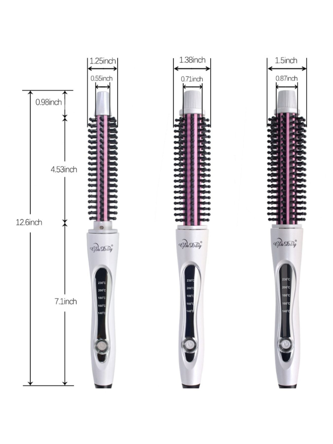 Trendsi rotating hot air brush with 14mm barrel for styling and drying hair, European plug design, lightweight and easy to use.