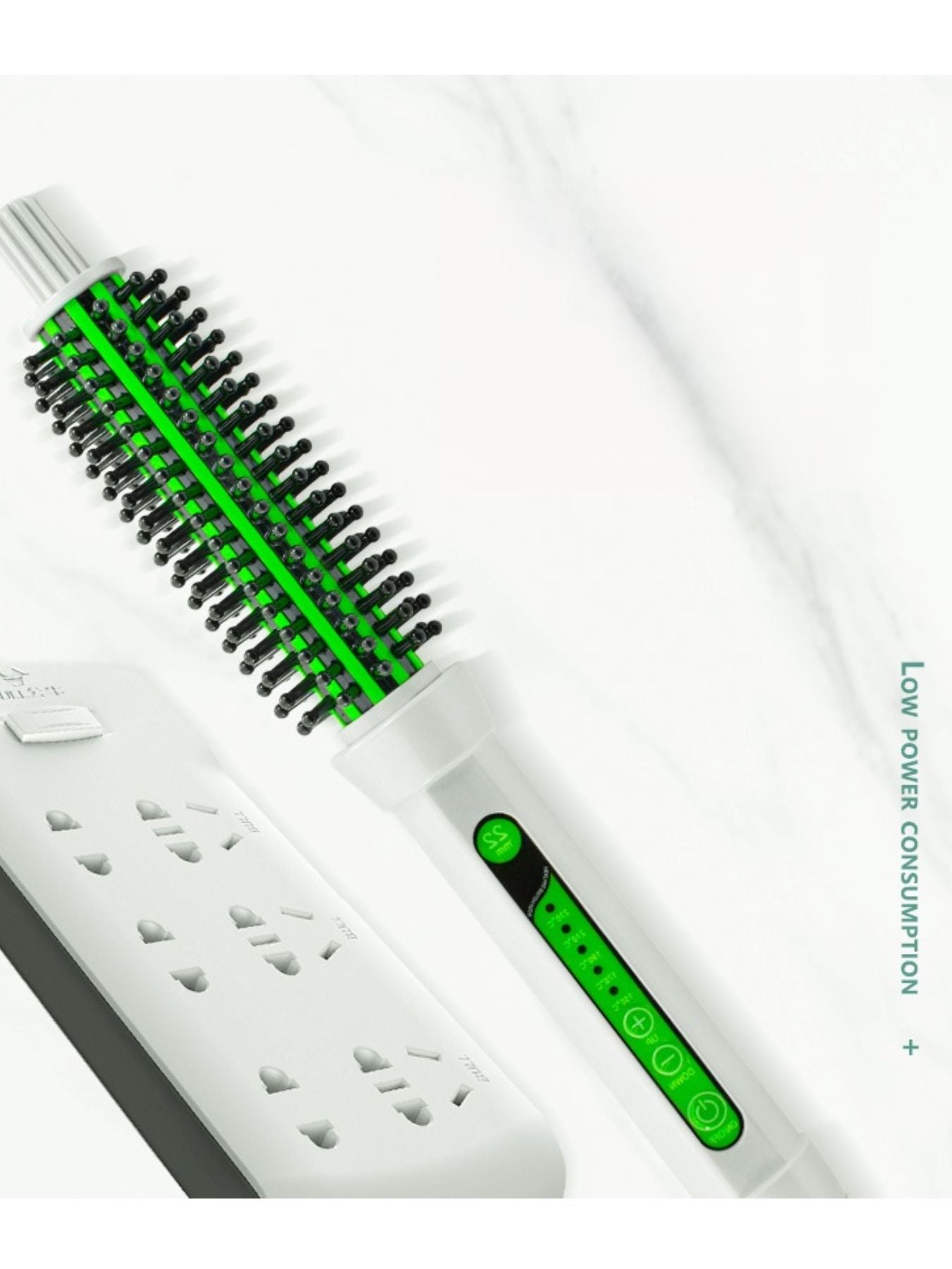 Trendsi 2-in-1 hot air brush with 18mm barrel for straight and curly hairstyles, featuring North American plug and ergonomic design.