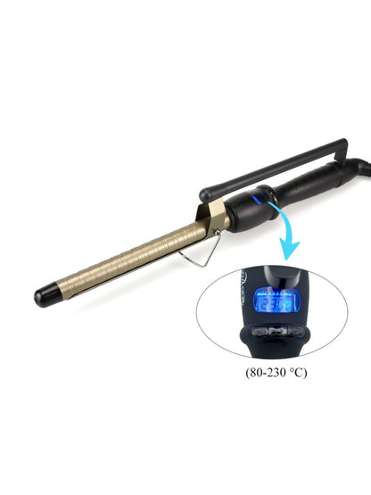 Trendsi 19mm adjustable temperature curling iron with European plug, featuring a sleek design for versatile styling.