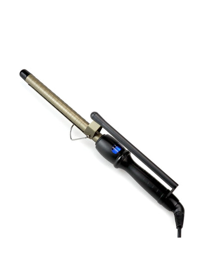 Trendsi 19mm adjustable temperature curling iron with European plug, showcasing its sleek design and ceramic barrel for styling.