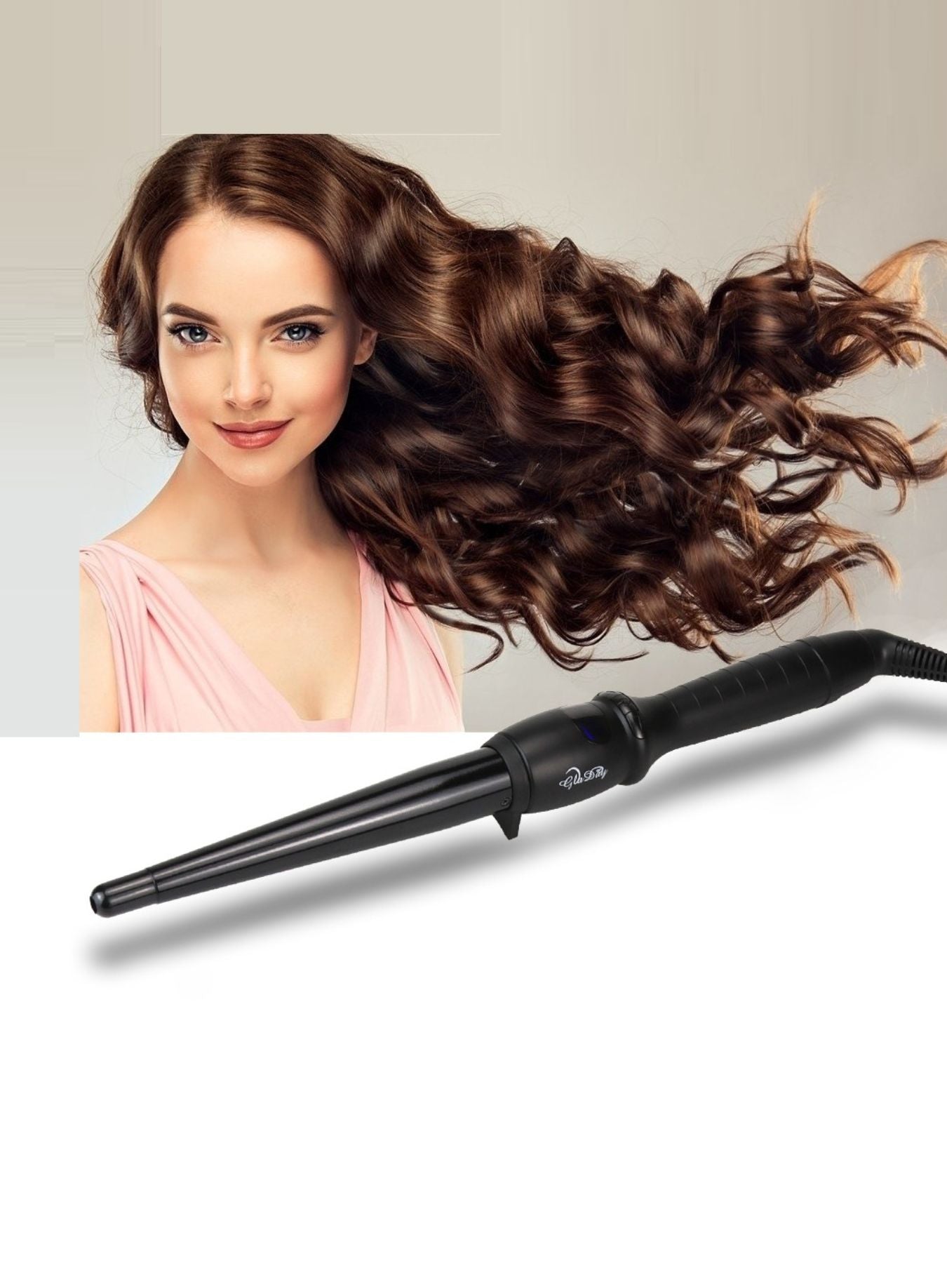 Trendsi 19mm adjustable temperature curling iron with North American plug, featuring a sleek design for versatile hair styling.