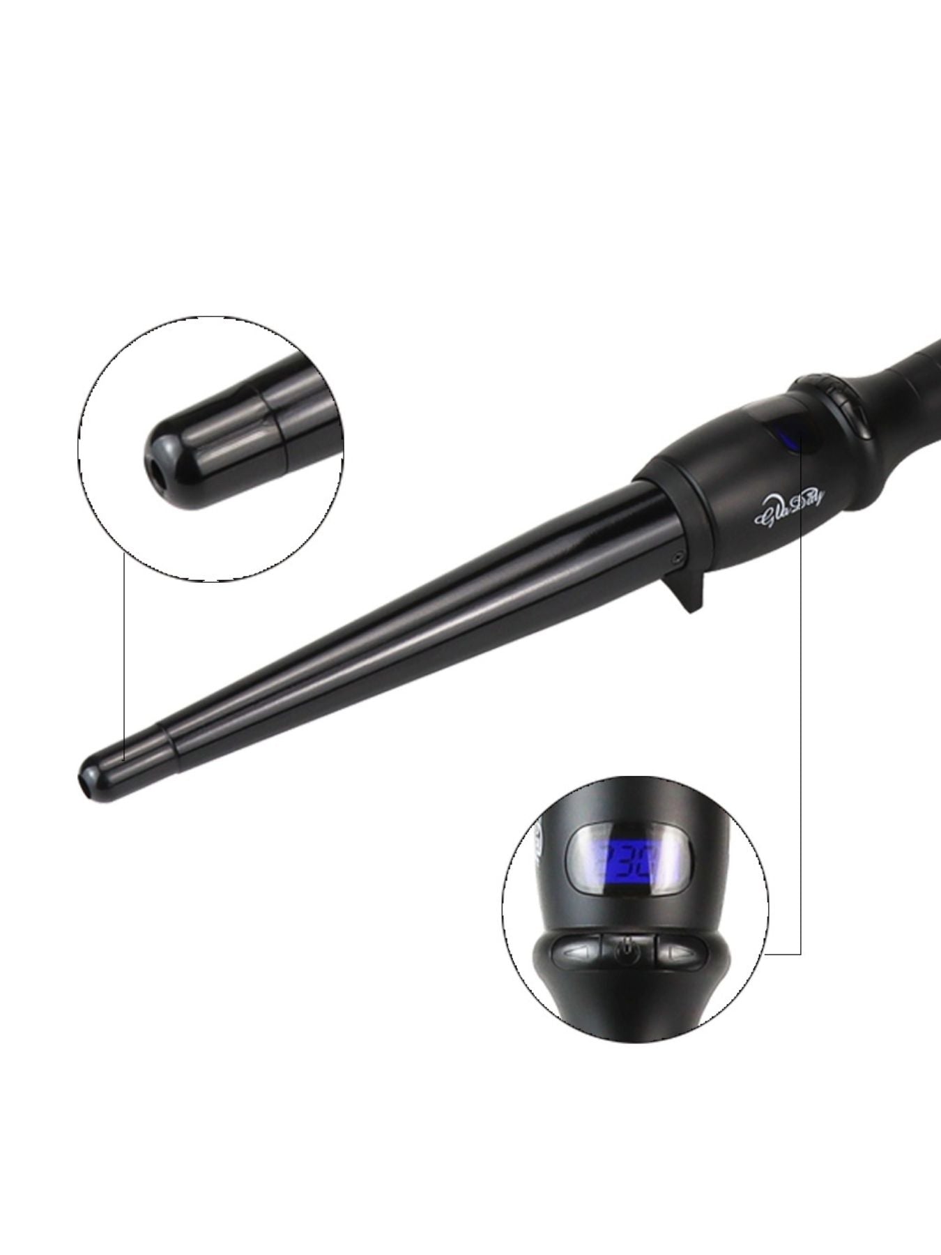 Trendsi 19mm adjustable temperature curling iron with North American plug, featuring a sleek design for versatile hair styling.