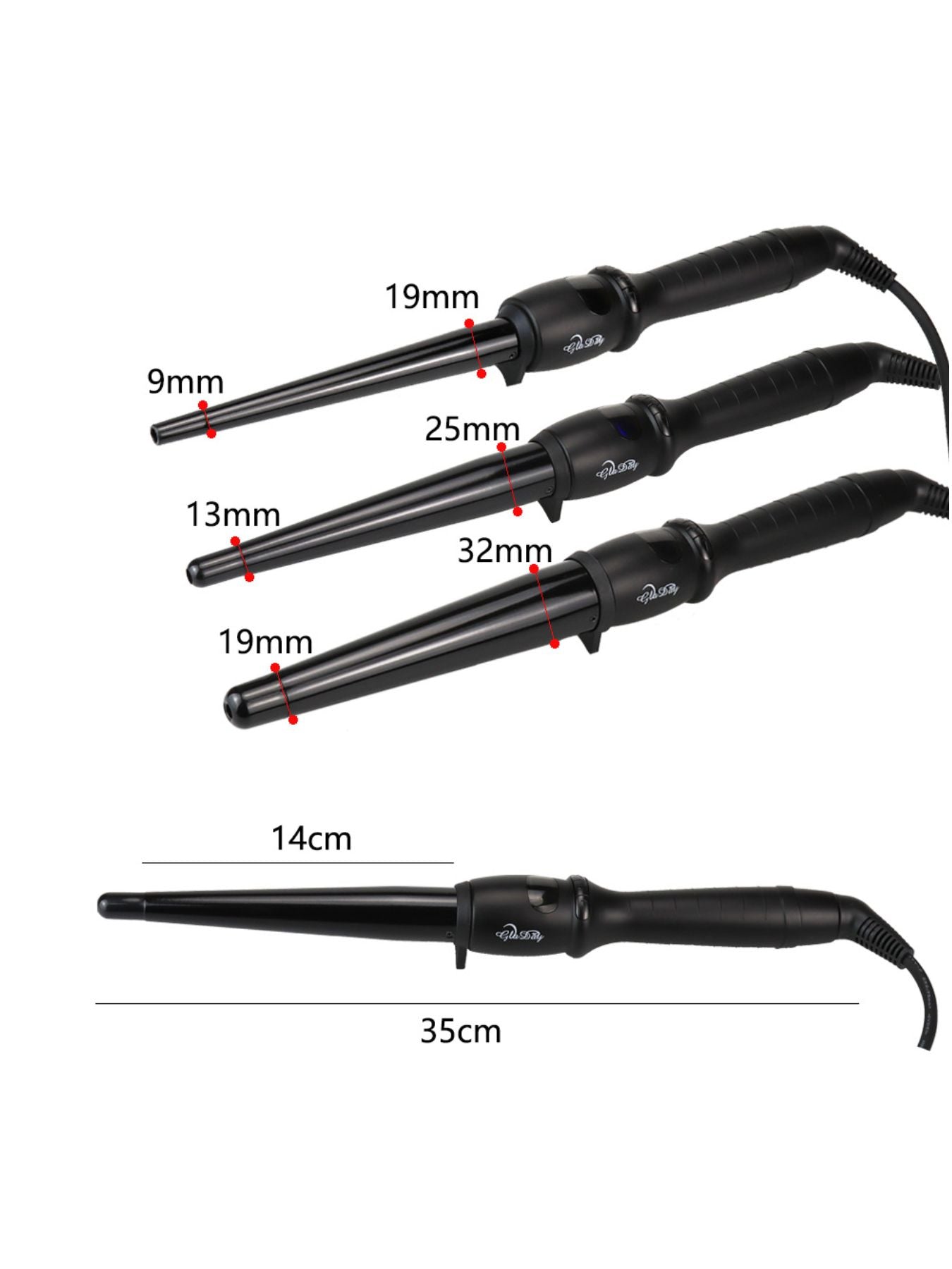 Trendsi 19mm adjustable temperature curling iron with North American plug, featuring a sleek design for versatile hairstyling.