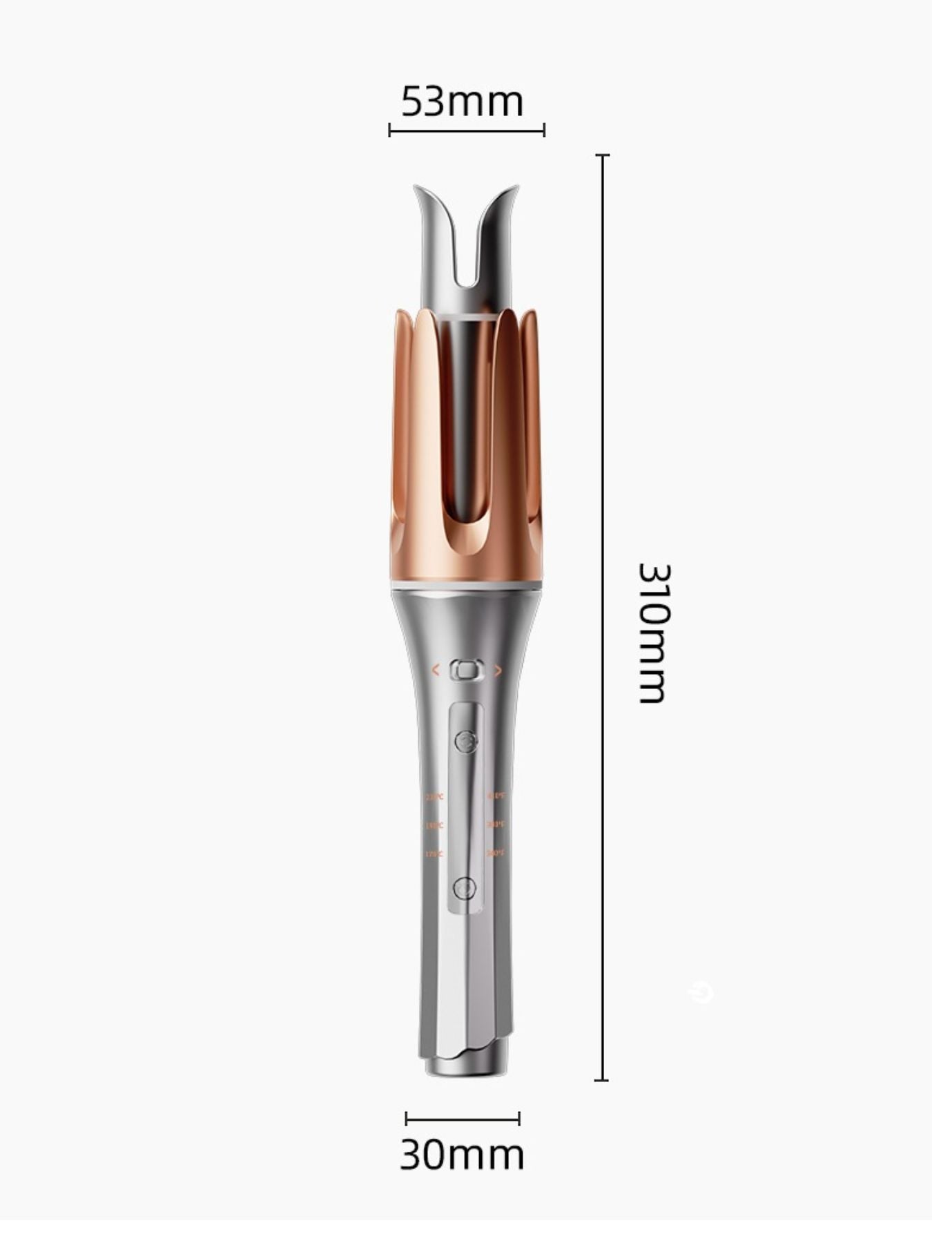 Automatic rotating ceramic hair curling iron by Trendsi with 25mm barrel and European plug for smooth, shiny curls.