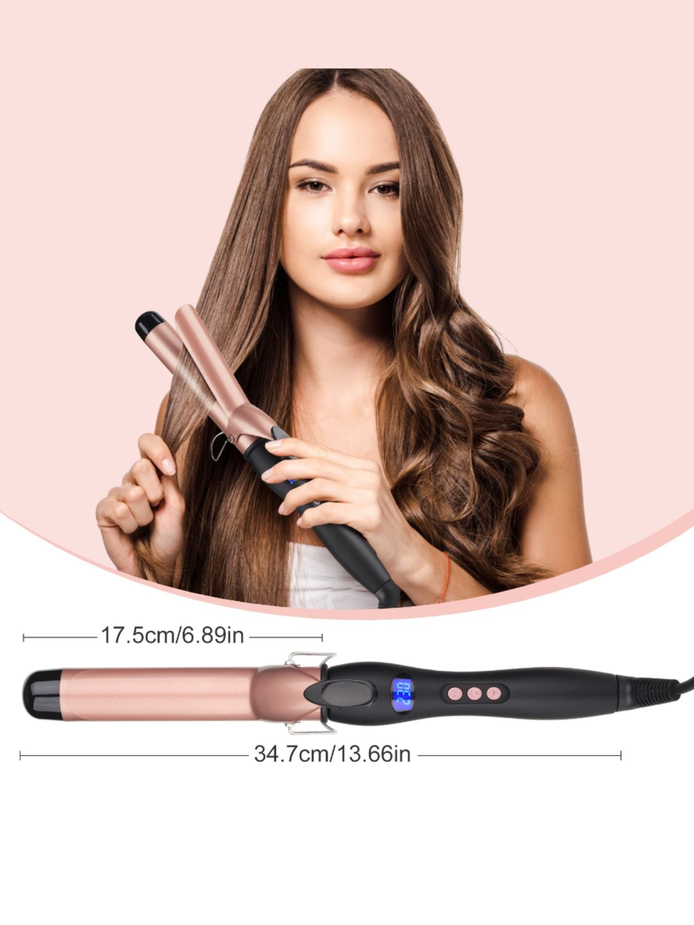 Trendsi 25mm fast heating curling iron with European plug, showcasing sleek design and curling barrel for salon-quality hairstyles.