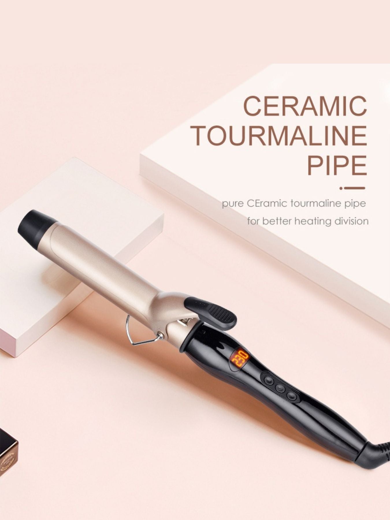 Trendsi 25mm fast heating curling iron with European plug, showcasing a sleek design for creating stylish curls.