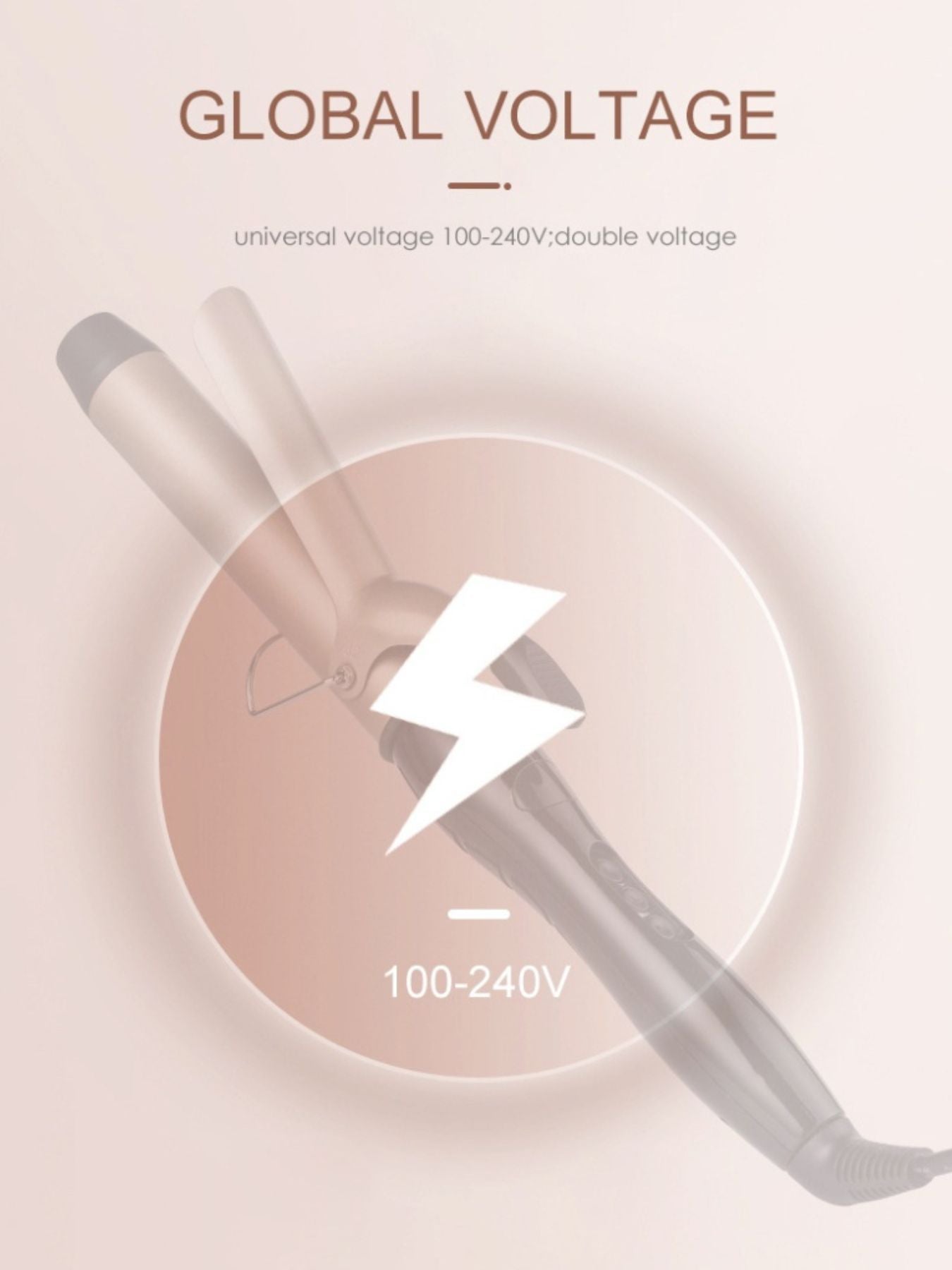 Trendsi 25mm fast heating curling iron with European plug, showcasing a sleek design for creating bouncy curls and waves.