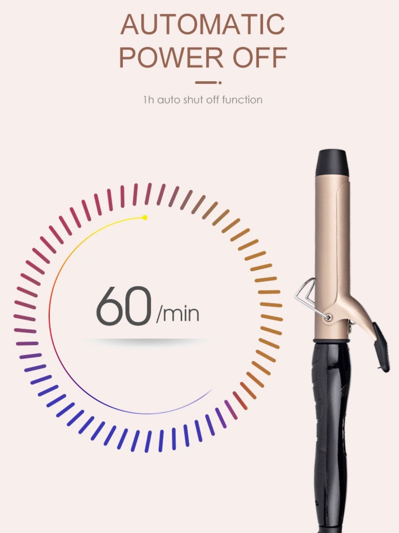 Trendsi 25mm fast heating curling iron with European plug, showcasing a sleek black design and ceramic barrel for curling hair.