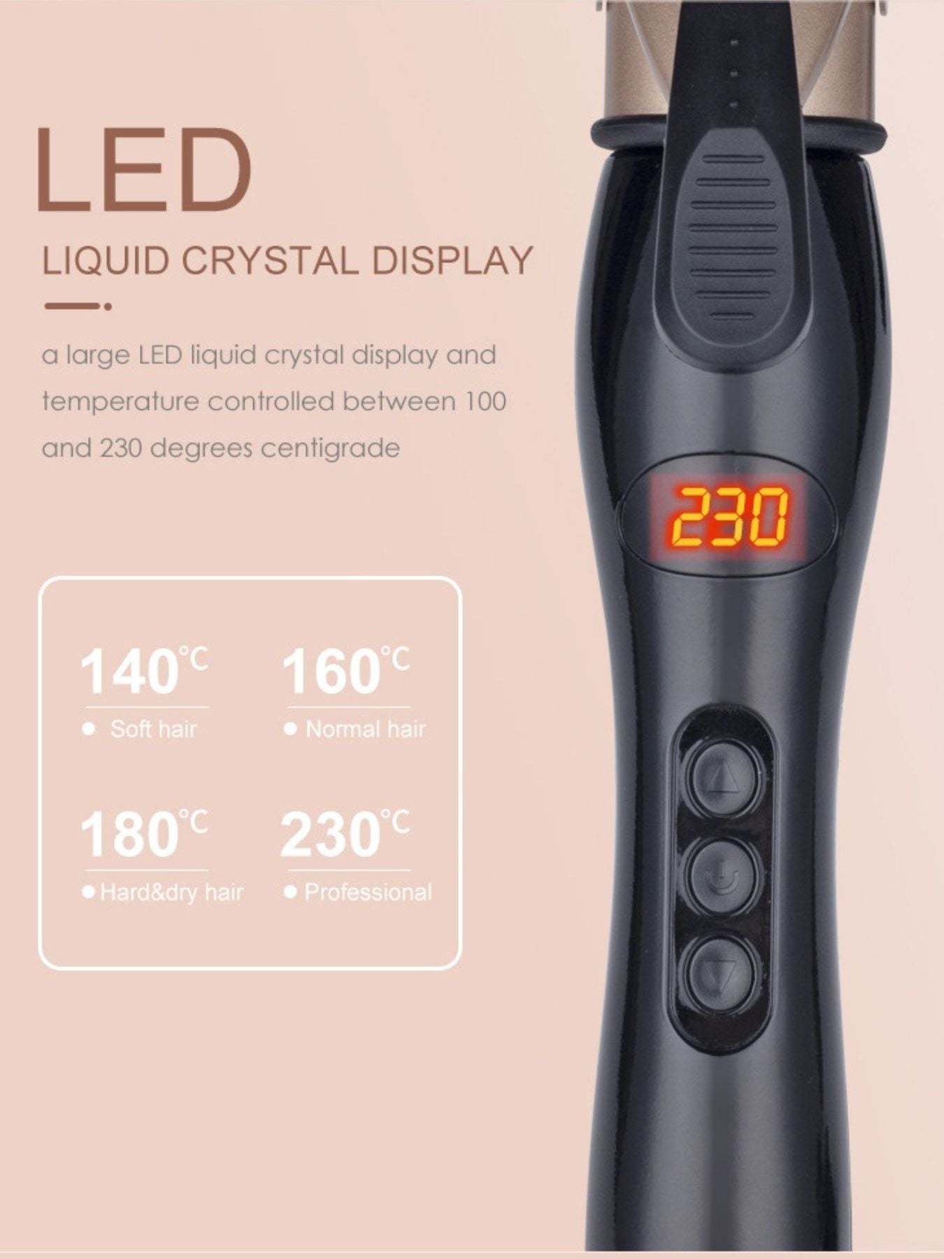 Trendsi 25mm fast heating curling iron with European plug, showing a close-up of the heated barrel and ergonomic handle.