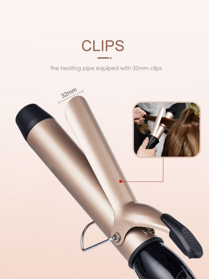 Trendsi fast heating 25mm curling iron with European plug for creating smooth, shiny curls and waves.