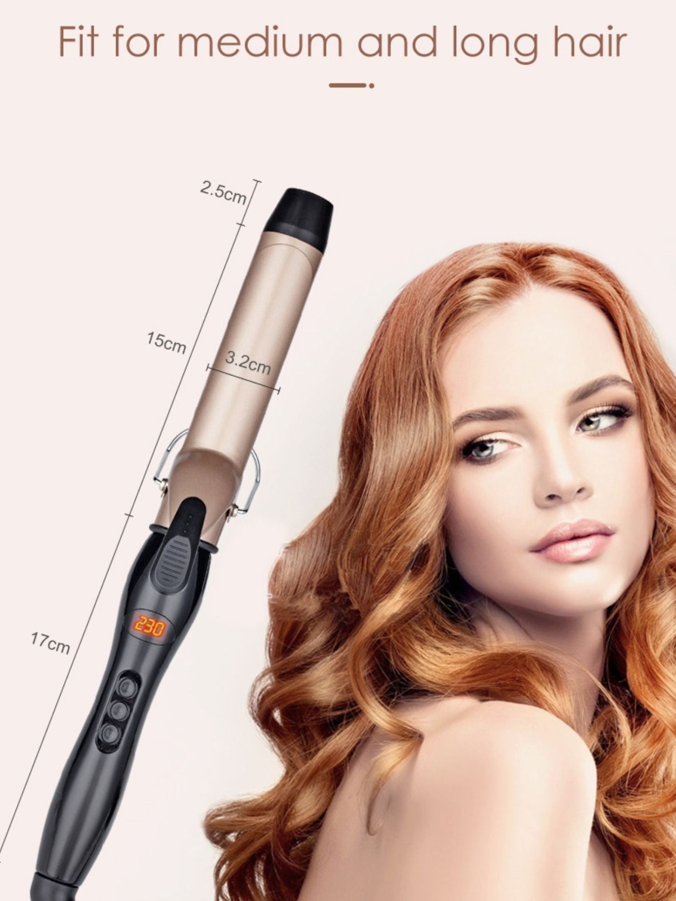 Trendsi 25mm fast heating curling iron with European plug for creating voluminous, styled curls and waves.