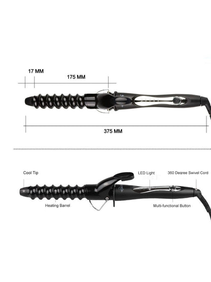 Trendsi 25mm medium curling iron with temperature control and European plug for professional styling and smooth curls.
