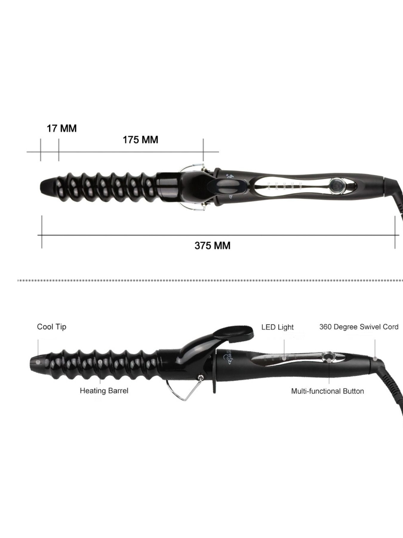 Trendsi 25mm barrel curling iron with temperature control and North American plug, ideal for creating stylish curls.