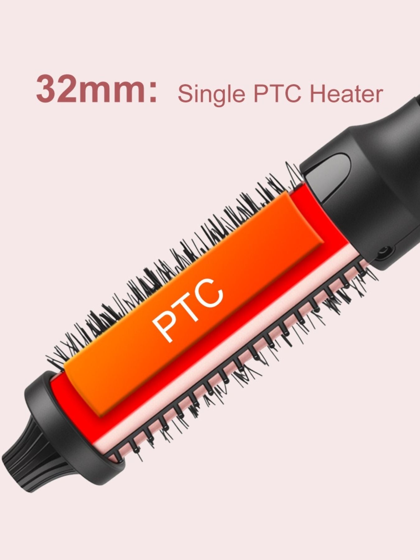 Trendsi 3-in-1 ceramic curling hot air brush with 32mm barrel for versatile styling and smooth, shiny hair.