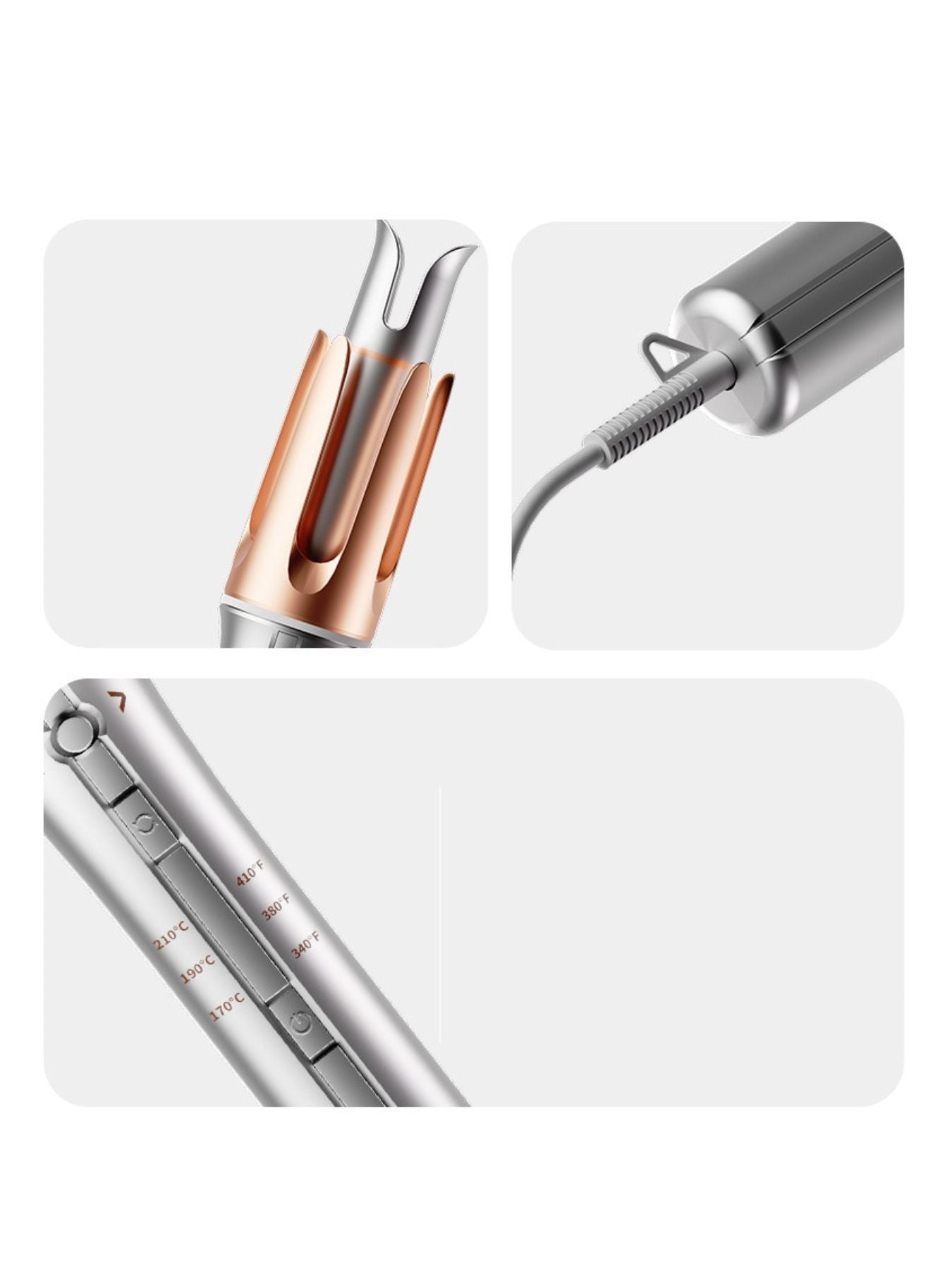 Trendsi 32mm automatic rotating ceramic curling iron with European plug, showing the curling barrel and ergonomic handle.