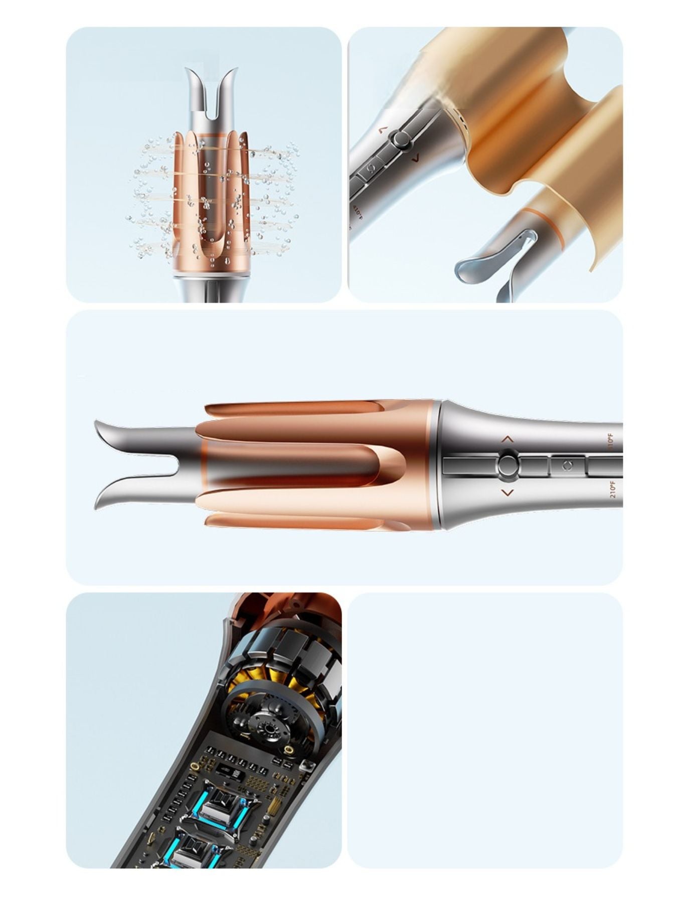 Trendsi 32mm automatic rotating ceramic curling iron with European plug, showcasing its sleek design and rotating barrel.