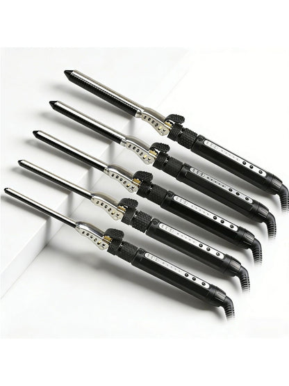 Trendsi 7mm adjustable temperature curling iron with European plug, featuring a sleek design for versatile hair styling.
